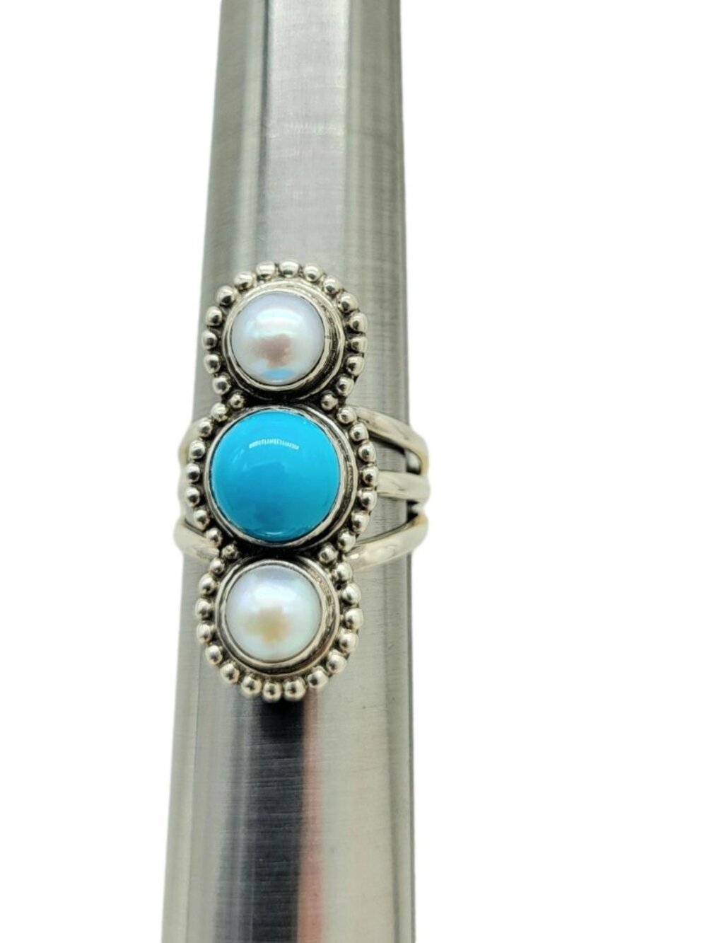 Nicky Butler Turquoise Pearl Ring 925 Sterling Silver Size 9 New